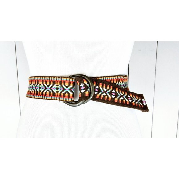 Vintage 90s woven embroidered tribal/IKAT cloth sash belt/festival boho hippie - Picture 3 of 3